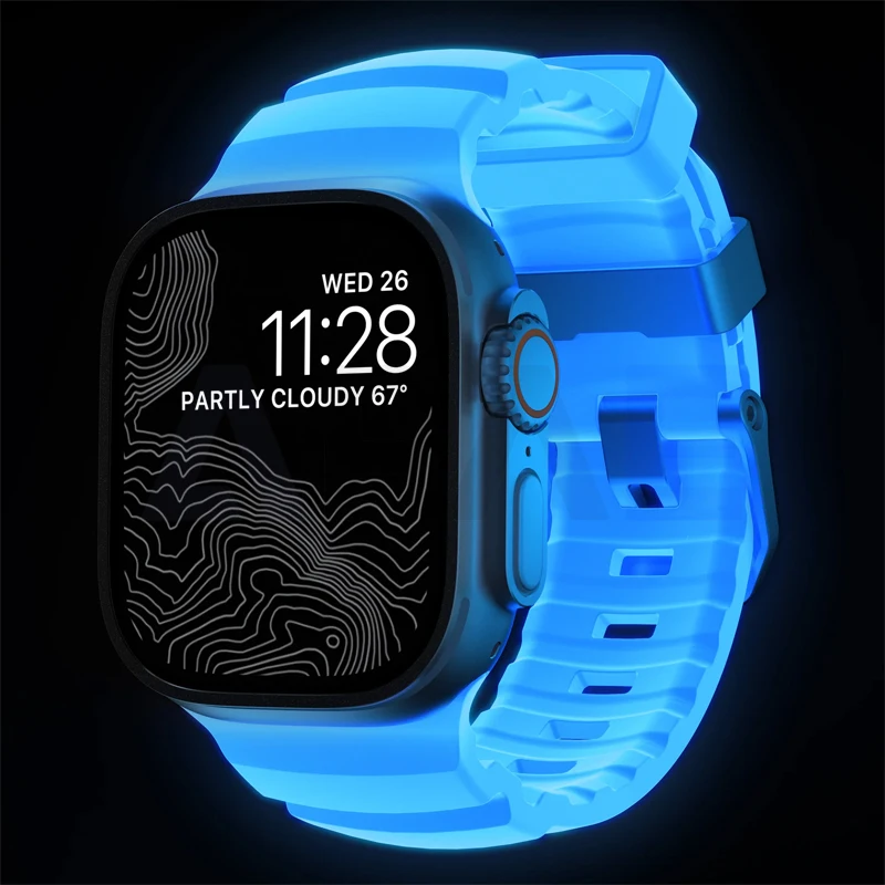 Sport Silicone Strap For Apple Watch Ultra 2 10 9 8 7 6 5 Se 4 Titanium Metal Bracelet Band For iWatch 42mm 44mm 45mm 46mm 49mm