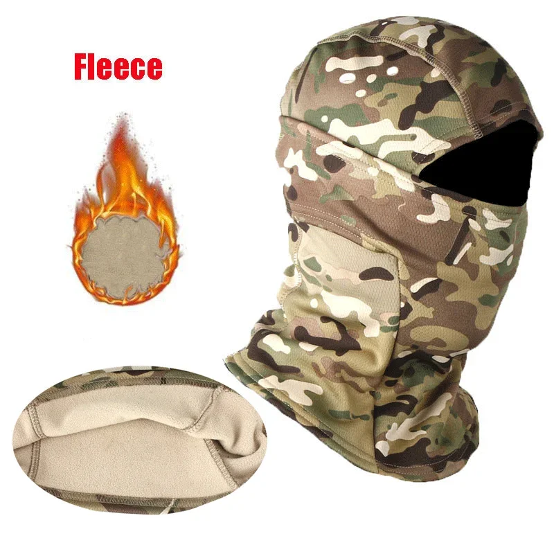 

Winter Fleece Tactical Camouflage Balaclava Outdoor Hunting Cycling Hiking Skiing Scarf Face Mask Windproof Military Men