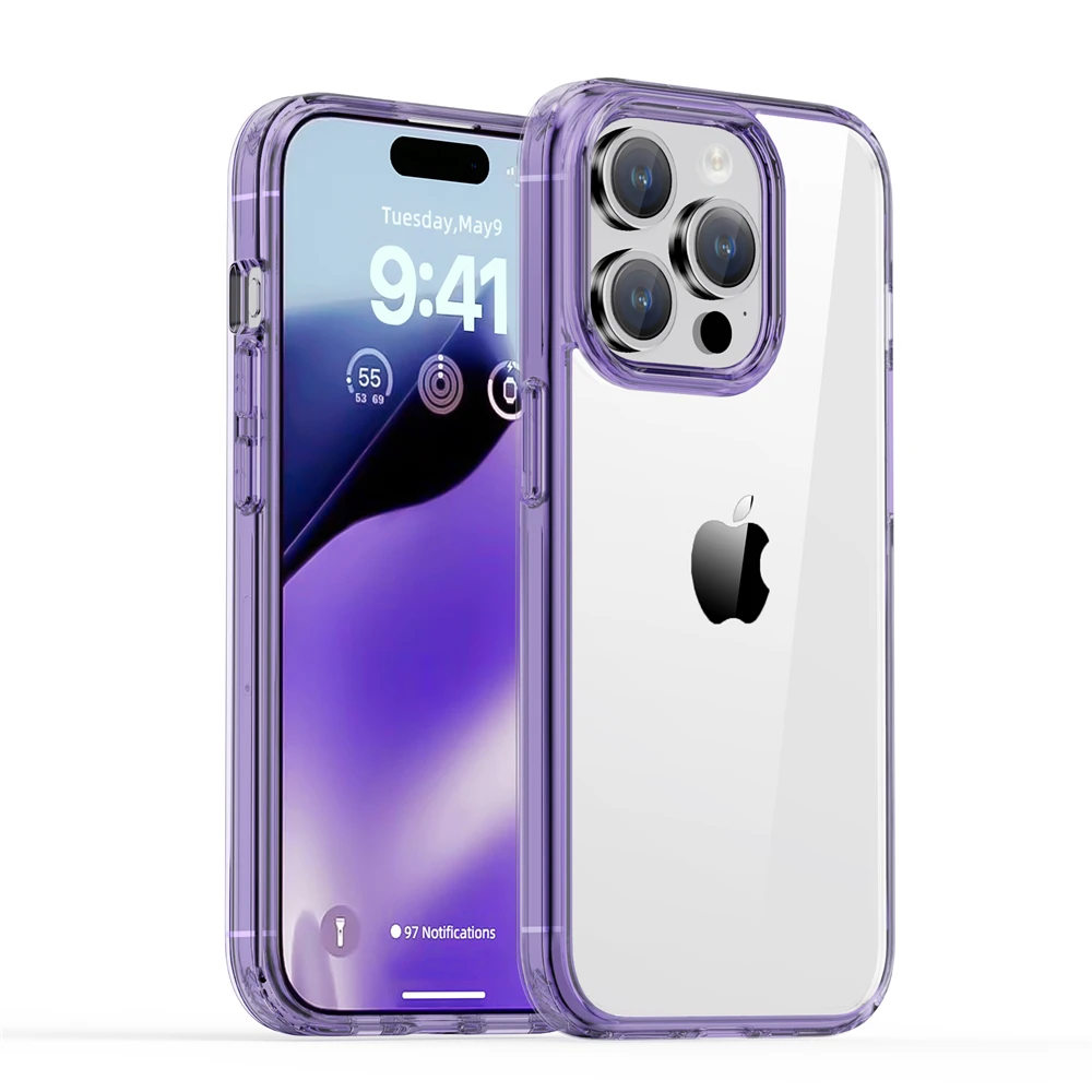 Бронированный защитный прозрачный чехол для iPhone 14, 15 Plus, 12, 13 ...
