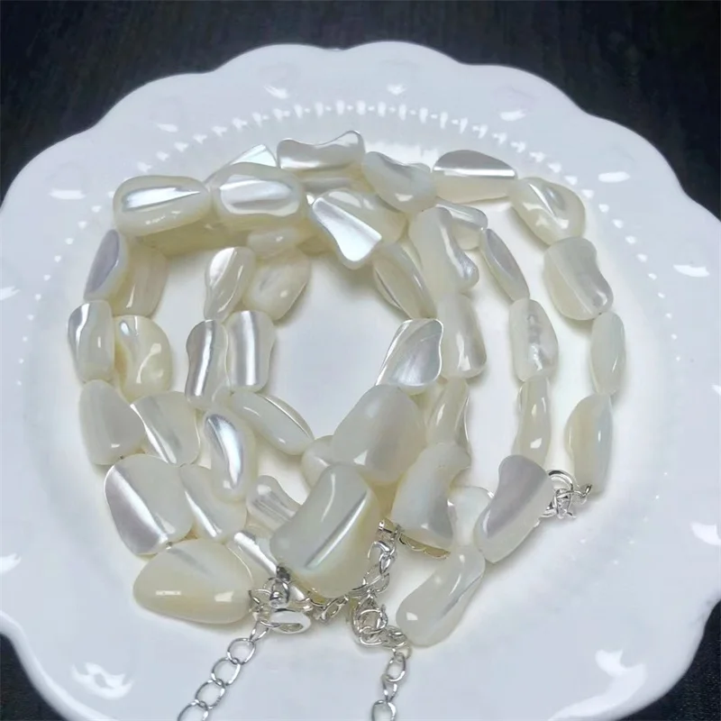 

Natural Freeform Silver Scallop Bracelet Handmade Fortune Energy Bangle Mineral Woman Amulet Jewelry Gift 1PCS