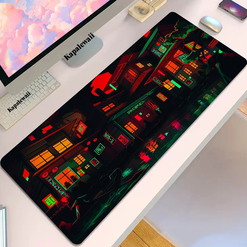 

Neon Pixel Art Mousemat Quality Large Mouse Pad XXL 100x50cm Speed Teclado e Mouse Gamer Mat Keyboard Pads Rubber Desk Mice Pad