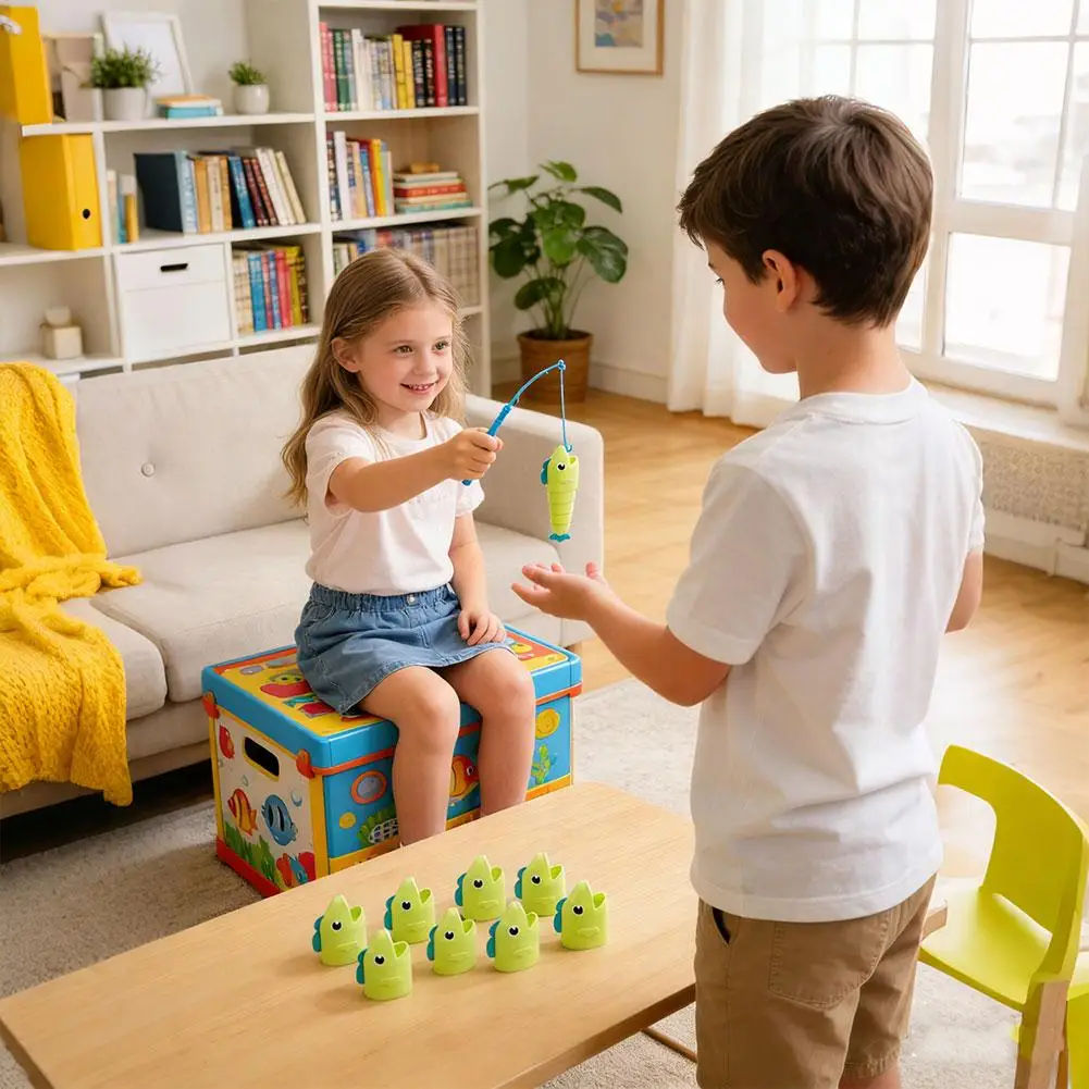 낚시 배틀 보드 게임 어린이용 물고기 몸길이 늘리는 장난감 길고 짧은 대결 재미있는 가족 파티 상호작용 소셜 테이블 창의력 장난감