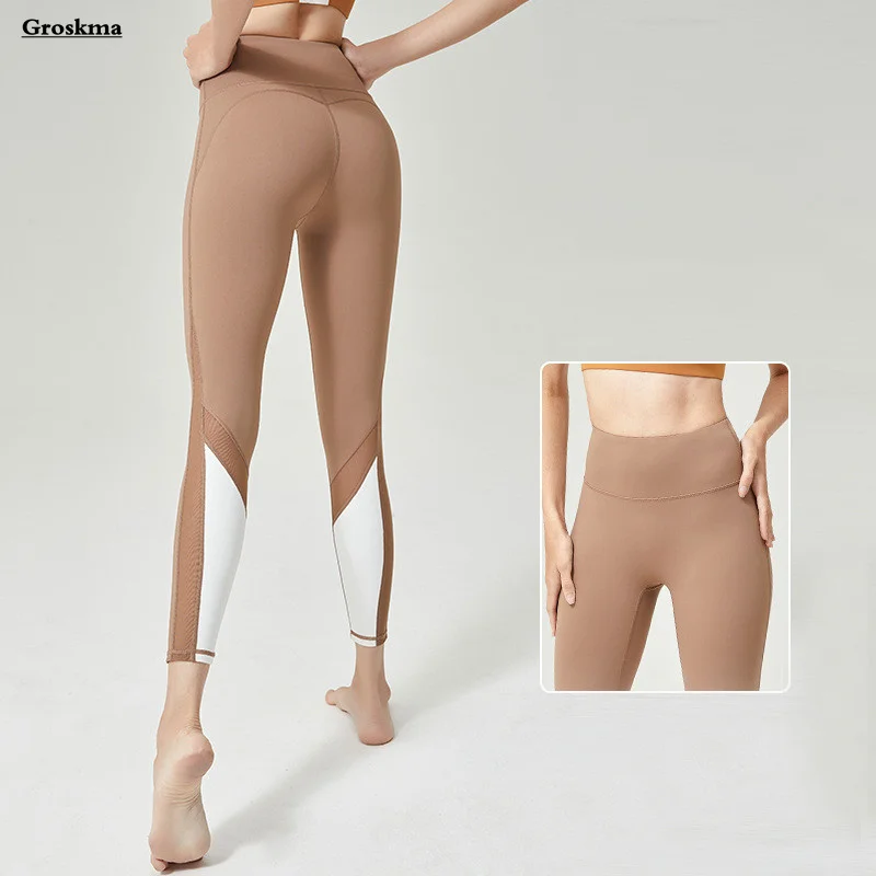 

Mesh Patchwork Women Yoga Leggings High Waist Running Sportswear Tights Pilates Pants Push Up Clothing Pantalones Mujer