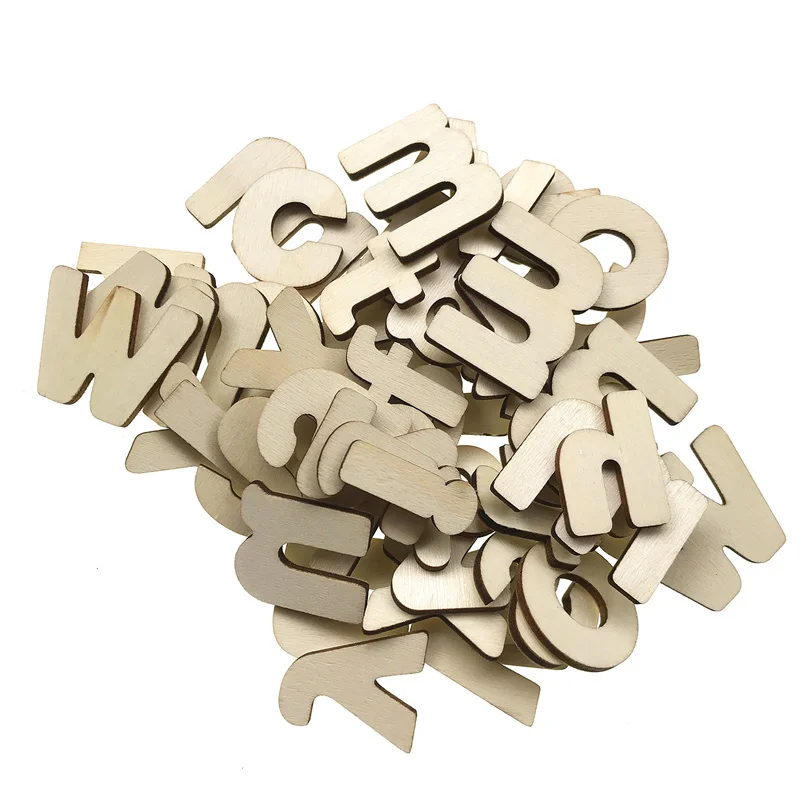 100pcs 20mm Small Wooden Letters for Crafts, DIY Wooden Alphabet