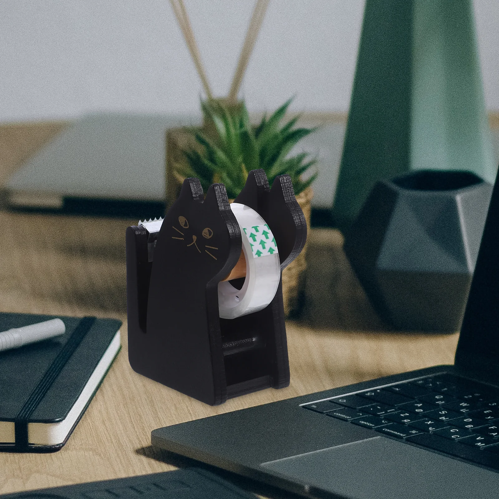 

Cute Cat Squirrel Tape Holder Wooden Tape Cutter Masking Tape Storage Organizer Desktop Duct Tape Roll Stand Office Desk