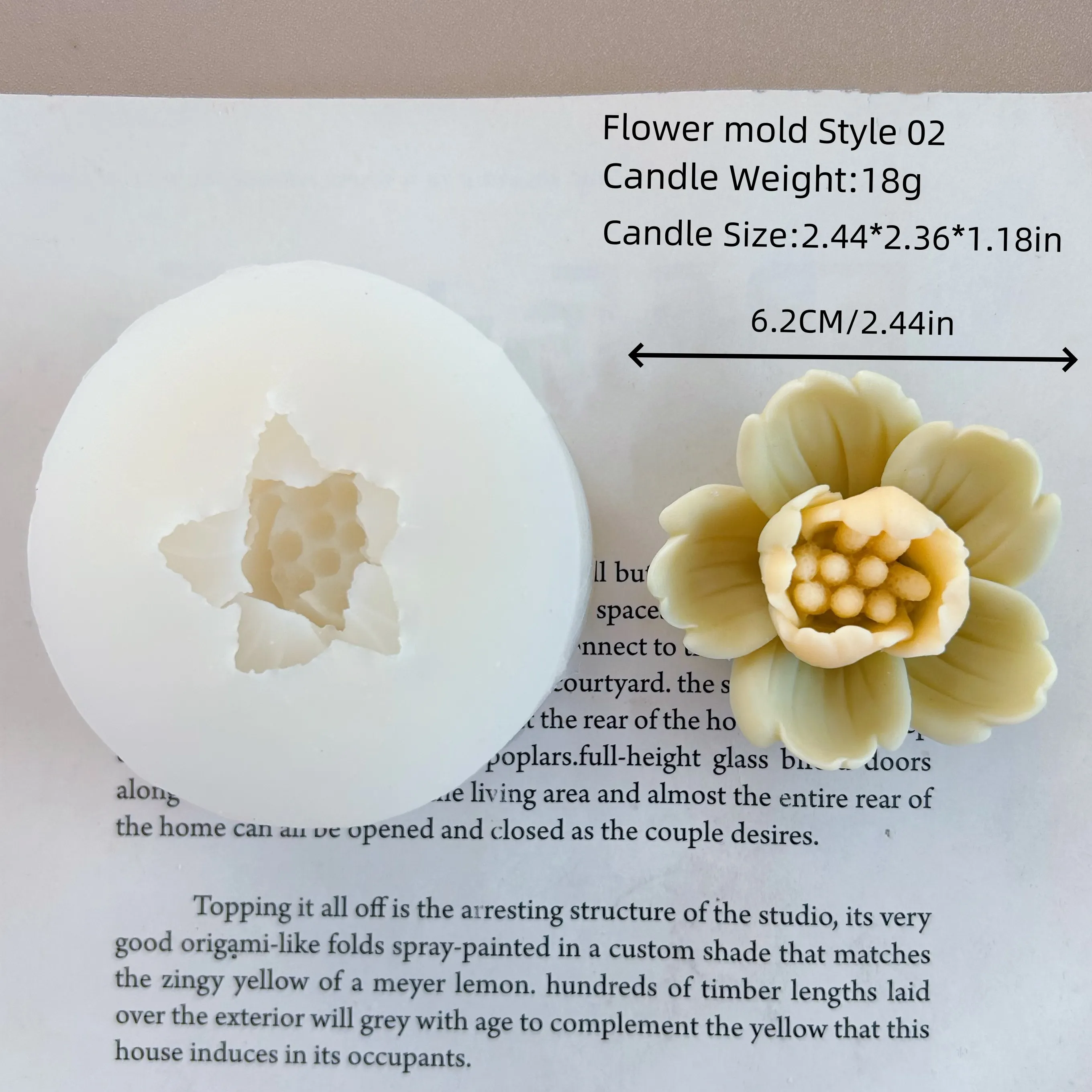 3D Cherry Blossom Candle Mold 5