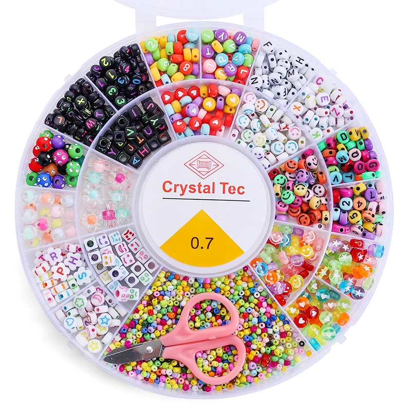Clay Beads & Charms Jewelry Crafting Kit - DIY Alphabet & Art Kit