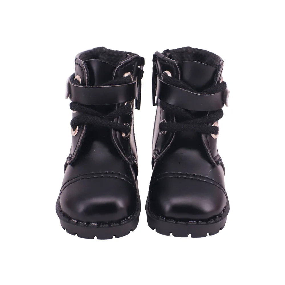 5Cm Black Doll Shoes Plush Boots Leather Shoes For 14.5Inch American Girl Doll,Nancy,Paola Reina,EXO Doll Our Generation Kid Toy 2