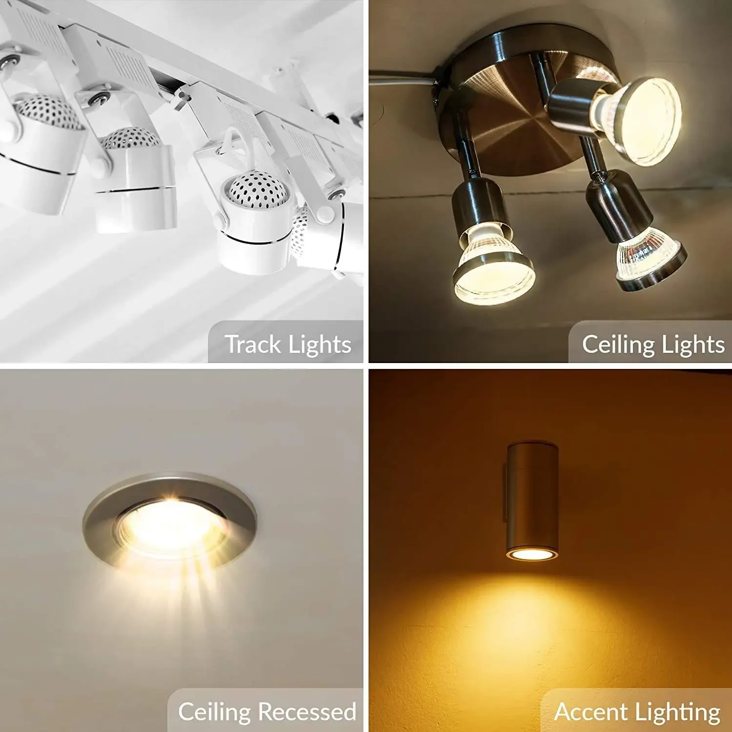 Enhanced Bright White 50W Halogen Spot Light Bulb with GU10 Base