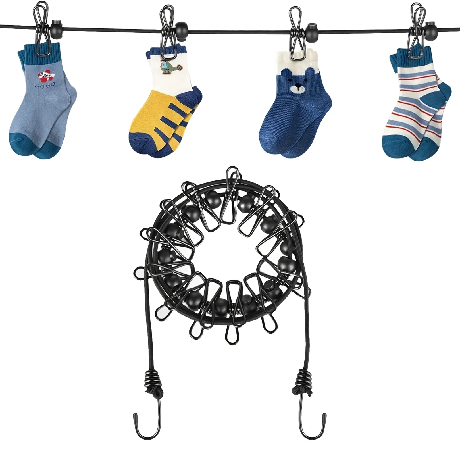 Portable Travel Clothesline with 12 Clips Plastic Non-Slip Retractable Clothes Drying Rope for Home Travel and Outdoor Hanging Portable Travel Clothesline with 12 Clips Plastic Non-Slip Retractable Clothes Drying Rope for Home Travel and Outdoor Hanging