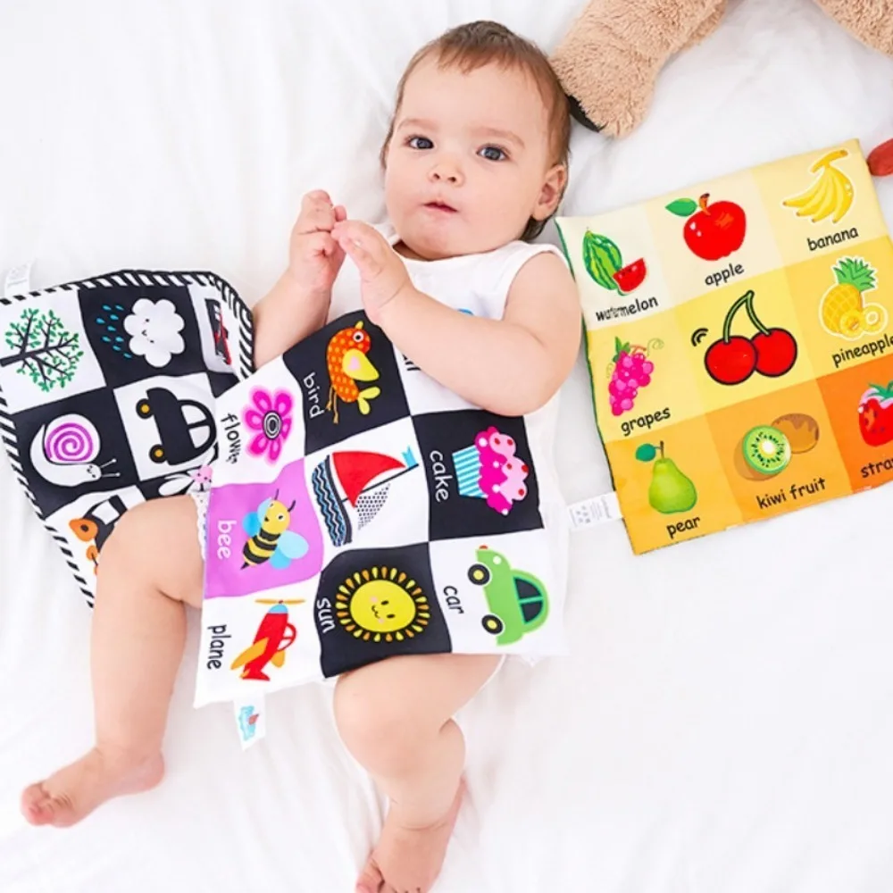 

0-12Monthes Baby Cloth Book Fruits Animals Cognize Puzzle Book Infant Kids Early Learning Educational Fabric Books Toys игрушк