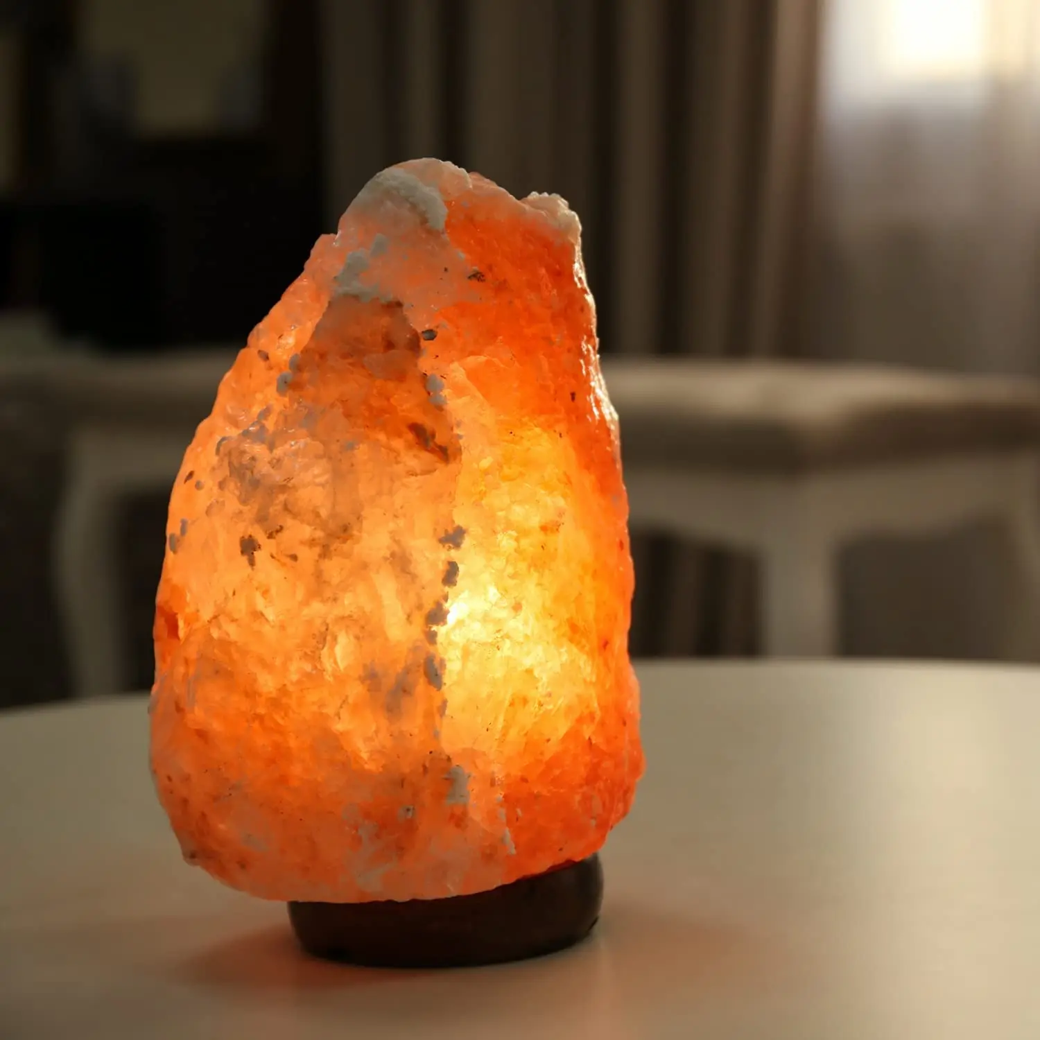 

5 Inch 1-2 KG 100% Himalayan Crystal Rock Salt Lamp with Dimmer Cord - Night Light Natural Crystal Rock Classic Wood Base