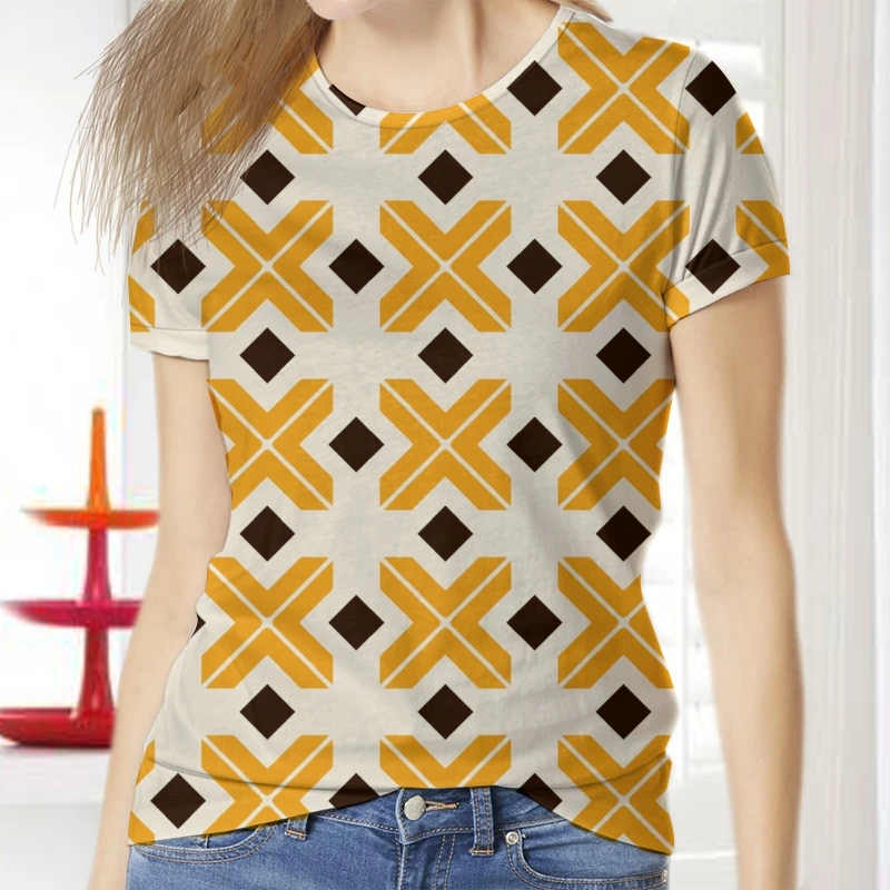 

Женская футболка с коротким рукавом и 3D-принтом в японском стиле