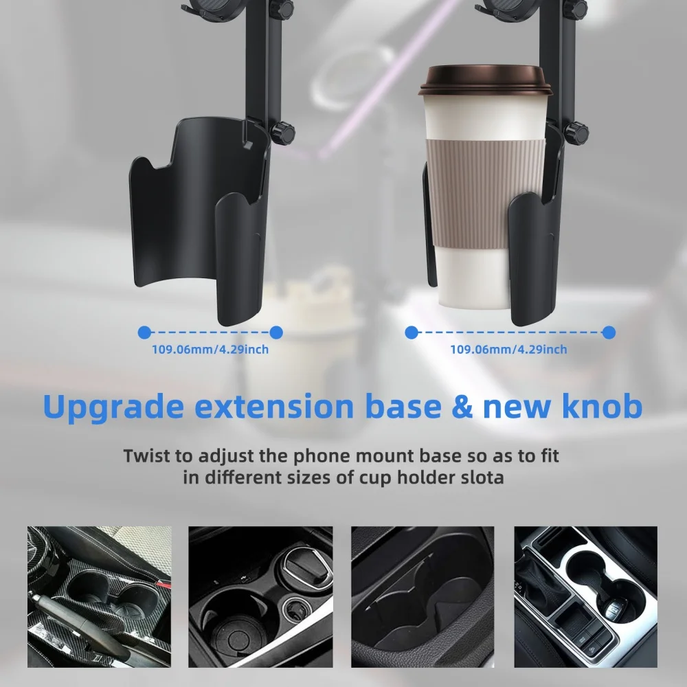 Universal Cup Phone Holder for Car Adjustable Long Neck Car Cup Holder Phone Mount for Cell Phones