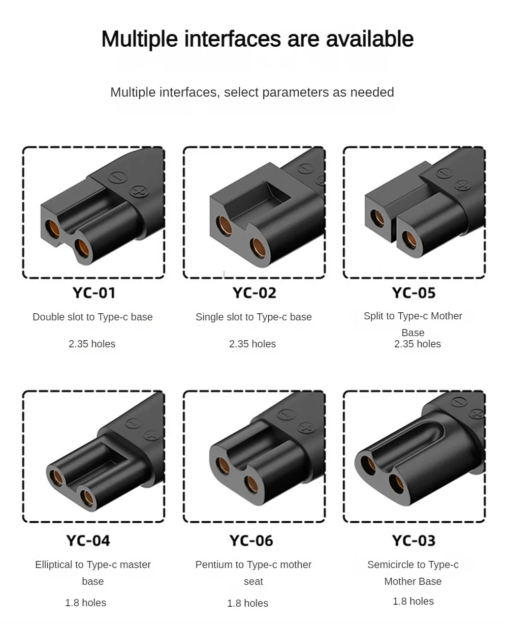 Description Picture 3 of item1PC Universal Hair Clippers Cable Type-C Connector USB Adapter Charging Heads Power Cord Razor Charger Convetor Extension Slot