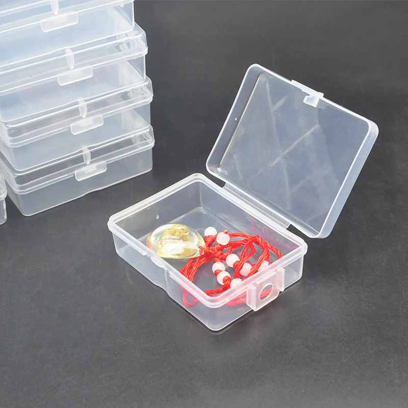 Transparent plastic storage boxes for small items, easy to carry