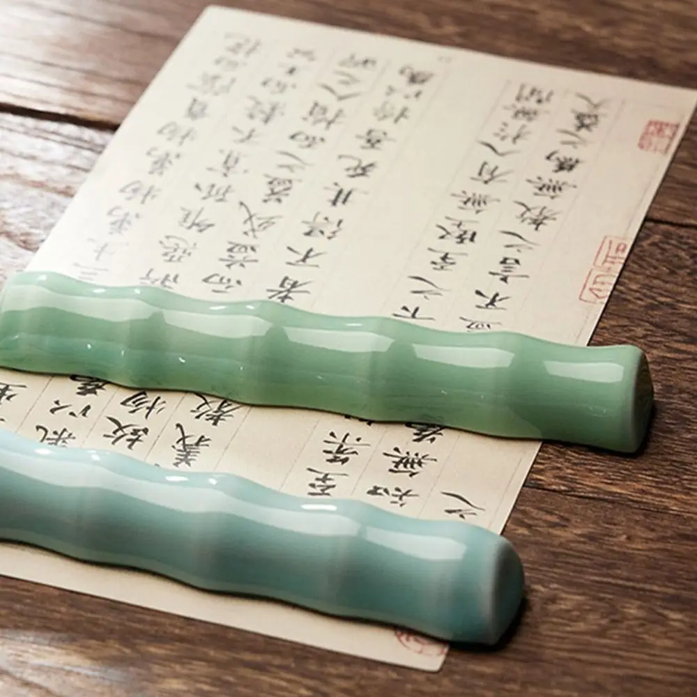 캘리그래피 세라믹 페이퍼웨이트 전통 쓰기용 대나무 조인트 페이퍼웨이트 전문 예술가 펜 브러쉬 받침대