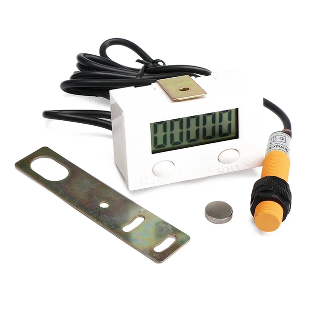 Contatore Digitale LED 4 Cifre 0-9999 | 8-24V DC Con Cavo Verde | Conteggio +/– E Memoria 10 Anni