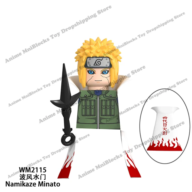 WM6105 WM6106 WM6107 WM6108 WM6109 Naruto blocks anime bricks Sasuke Kakashi mini action toy figures Assemble toys kids gifts Dark Red