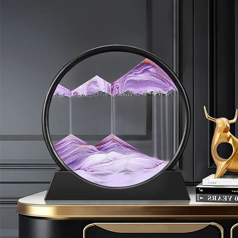 

3D Moving Sand Art Picture, Round Glass, Deep Sea Sandscape, Hourglass, Craft, Flowing Sand, Painting, Office, Home Decor, Gift
