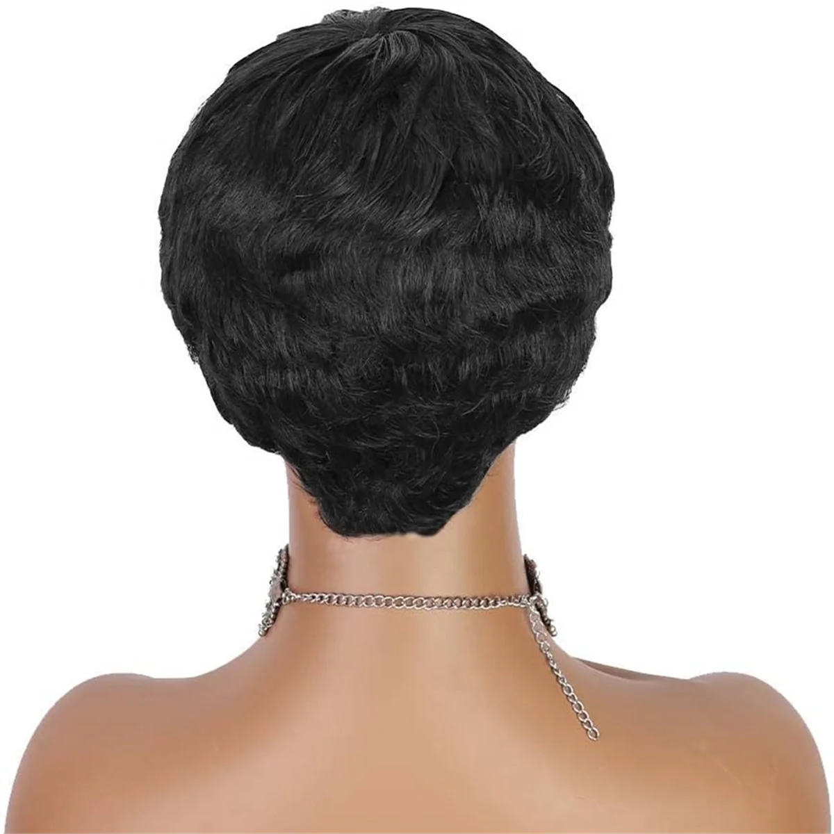 Short Wig Women'S Wig, Human Short Hair Wig Coat Hair with Wigs for Women and Girls(Black)