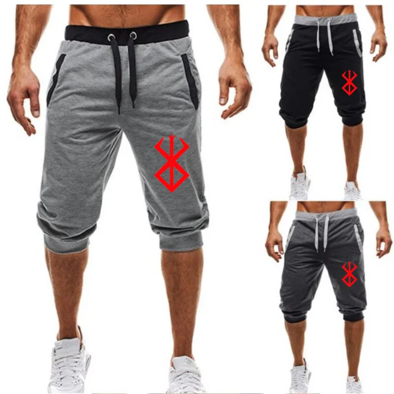 2024 New Mens cross-border sports pants men's casual jogging shorts elastic fitness pants cropped pants M-4XL Men 1