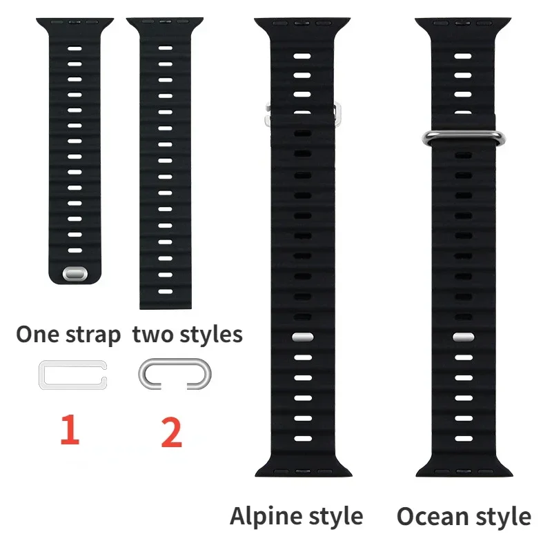 Premium Ocean Silicone Strap for Smartwatch - Durable & Stylish Wristband