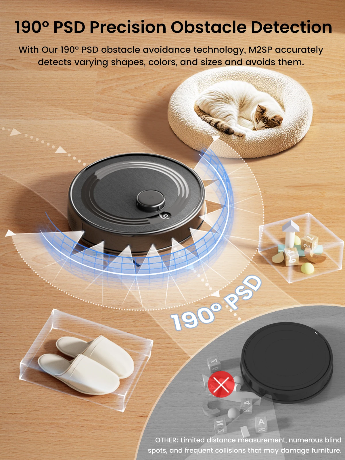 Lefant Robot Vacuum Cleaner with Automatic Emptying M2S Pro,10000Pa, 240 Minutes, Laser Navigation DTOF, Ideal for Pet Hair 4