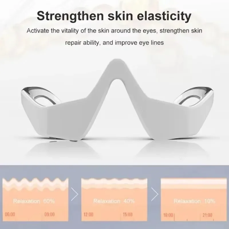 3D Eye Massager Micro-Current Pulse Red light Therapy Eyes Fatigue Relief Lighten Dark Circles Smooth Fine Line Beauty Eye Care