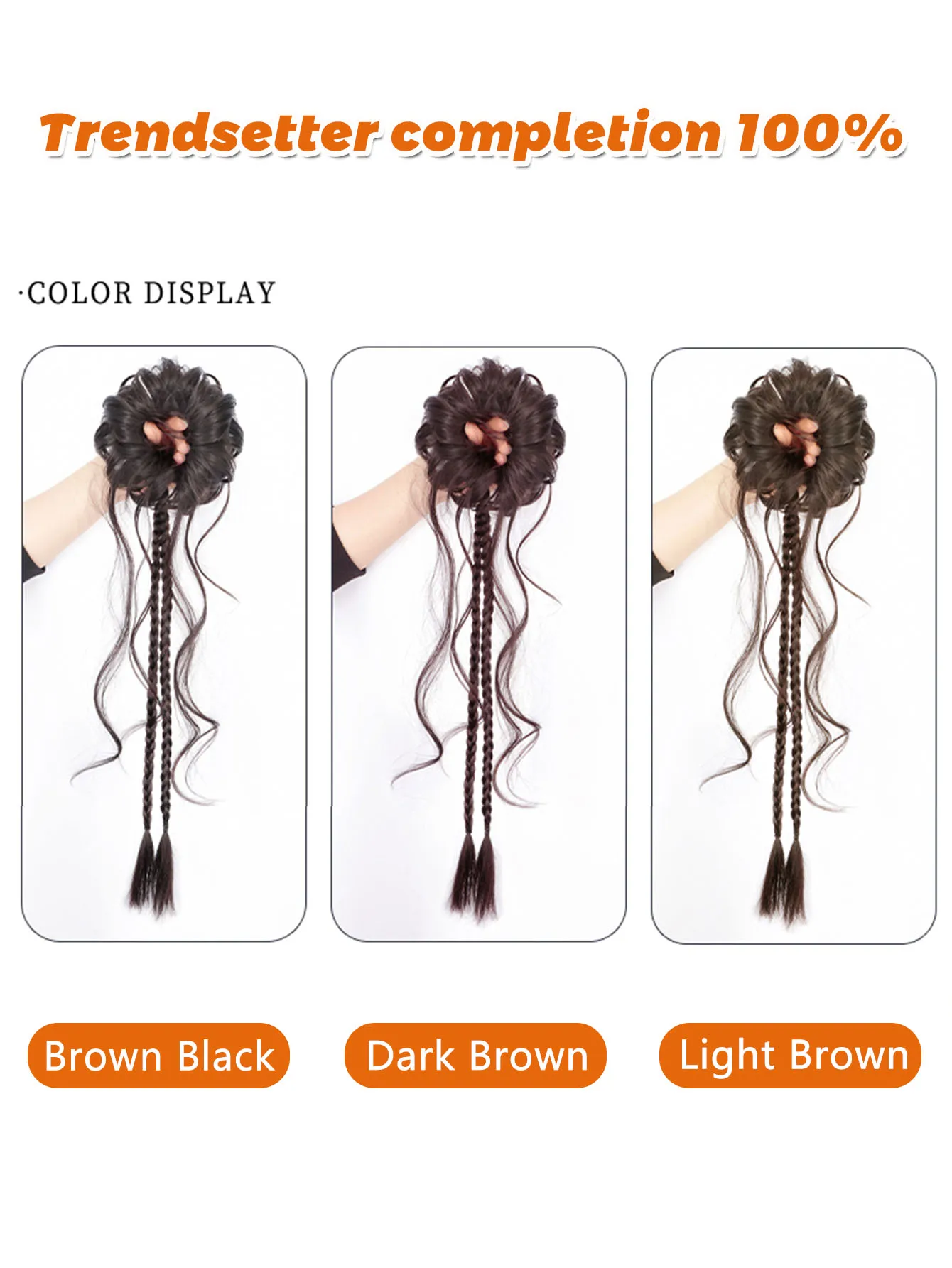 Synthetic Hair Bun Chignon for Women Black Brown