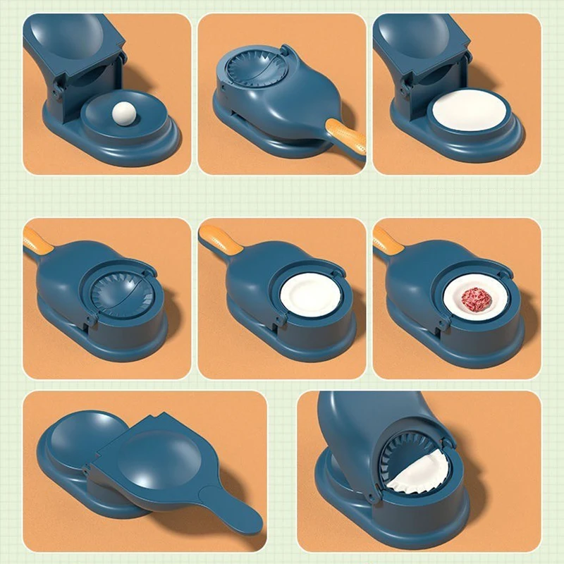 2 In 1 Dough Pressing Tool Set With Rolling Pink Dumpling Maker Manual Press Dumpling Skin Mold dumpling Maker Mold