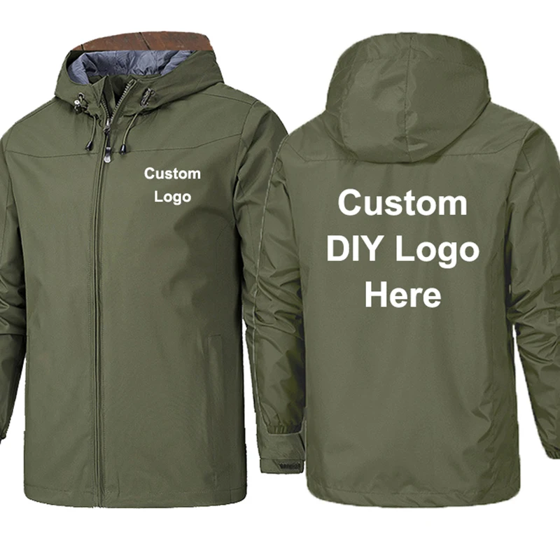 men's jacket Spring Autumn Custom Logo Design Men Jacket DIY Print Zipper Coat Windproof Waterproof Jacket Unisex Outdoor Jackets stone island jacket Jackets