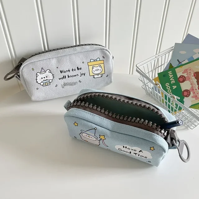 Astuccio Telescopico In Tela Con Cerniera - Portapenne Verticale Con Stampa Animali Carina - Foto 4