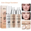 Waterproof Color Change Foundation Korean Makeup Base Full Coverage Concealer CC Cream Brighten Face Skin Tone Liquid Foundation