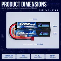 1/2pcs Zeee 3S 5200mAh Lipo Battery 11.1V 80C with T/XT60/EC3/5 Plug Hardcase for RC Car Buggy Truck FPV Drone RC Model Parts 2