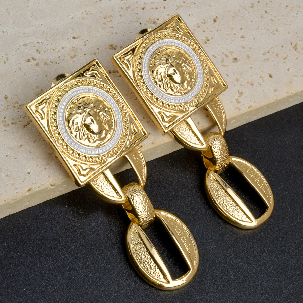 ZEADear Jewelry Sets for Women Link Shape Gold Plated Black