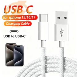 High - Speed 20W USB - A to USB - C Charging Cable - Durable Weaving Design - 1m (1pcs  white)