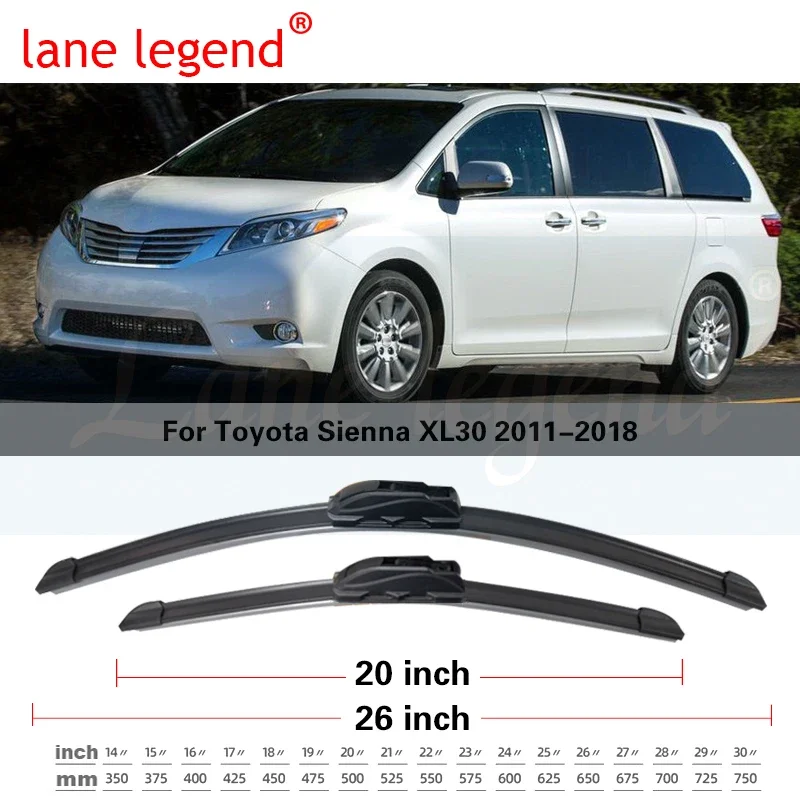For Toyota Sienna XL30 2011 2012 2013 2014 2015 2016 2017 2018 Accessories Windscreen Front Wiper Blades Wipers for Car Brushes