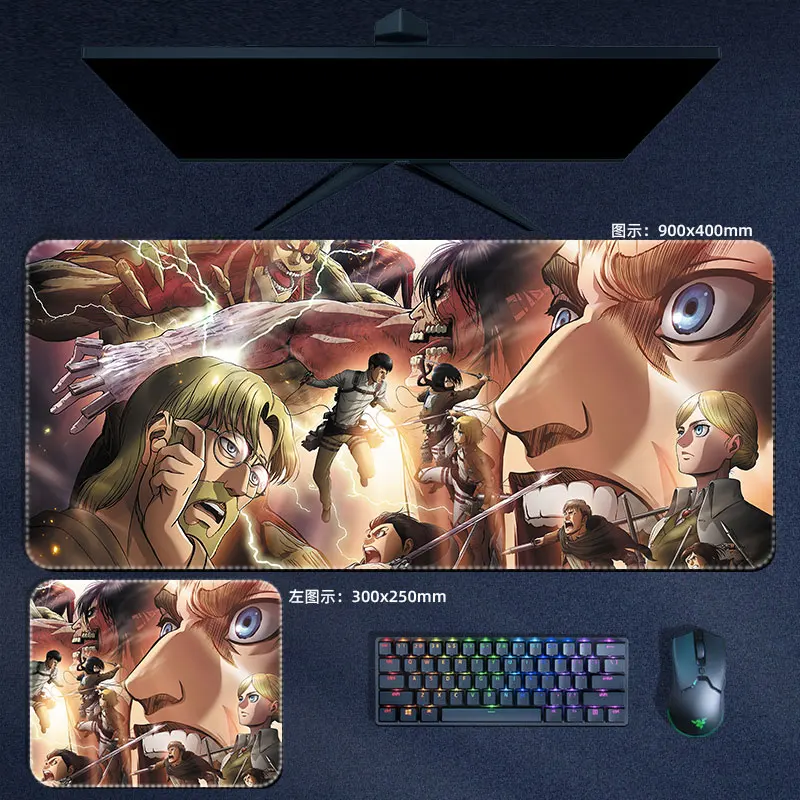 Shingeki No Kyojin Attack On Titan Mikasa Eren Armin Anime Gaming Mouse Pad  : : Informática