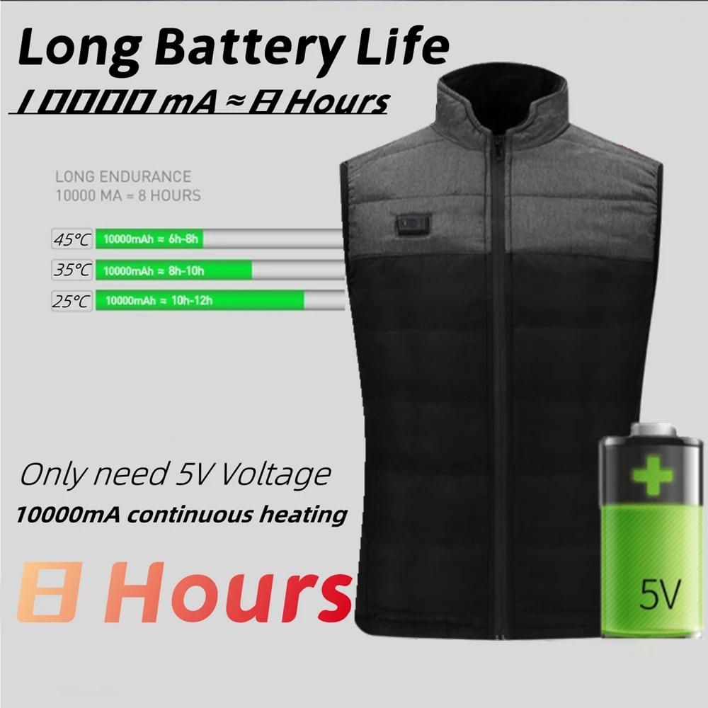 11 Areas USB Heated Vests 4/9/11 Areas Men's Women's Jacket Electric Heated Waistcoat Outdoor Camping Jacket Self Heating Vest