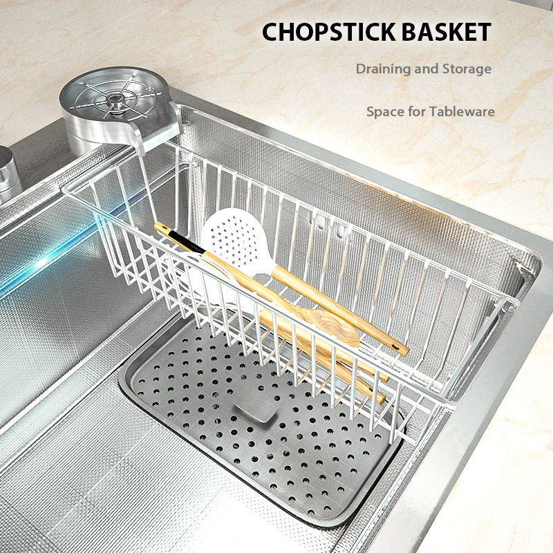 Stainless Steel Kitchen Sink Homeuse Dish And Vegetable Wash Blots Multifunctional Large Single Slot Undermount Basin