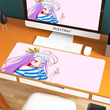 No Game No Life Large Mat Gaming Mouse Pad Floral Mousepad Gamer 900x400 Rubber Keyboard Mats Desk Pad Mat Table Mousepad Carpet