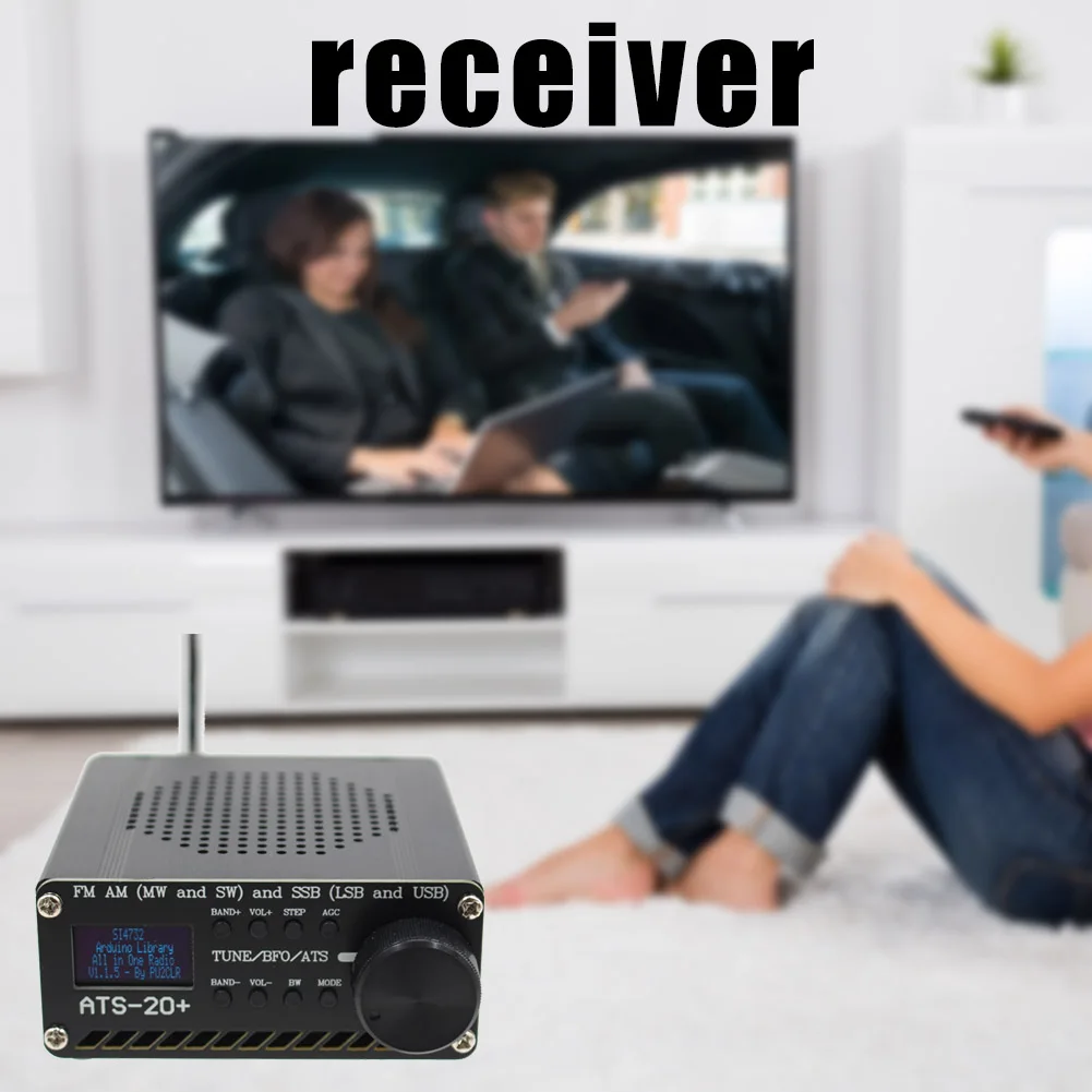 풀 밴드 라디오 리시버 ATS-20 + 리시버 FM AM (MW SW) SSB (LSB USB) 안테나, 가정용 OLED 디스플레이 리시버, SI4732