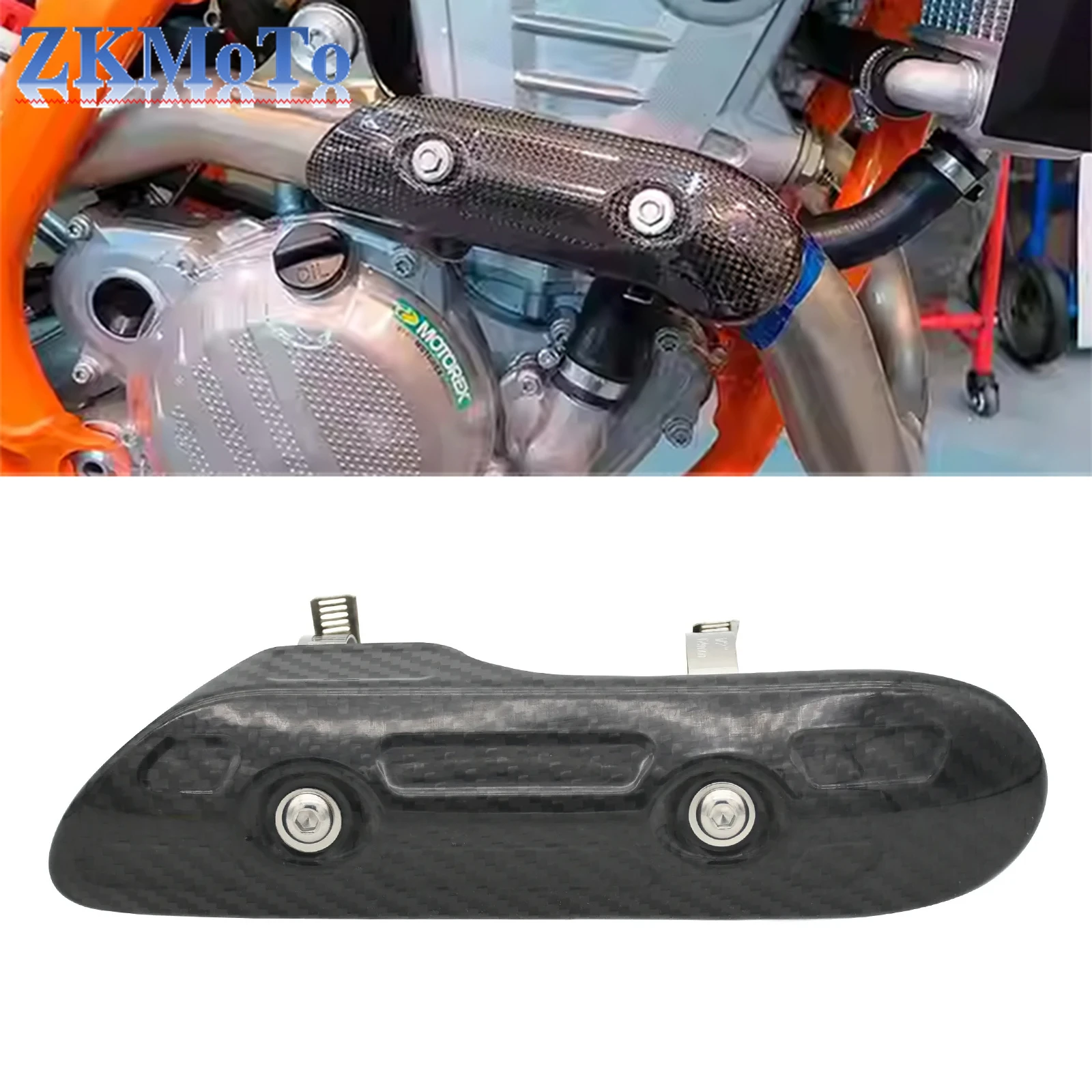 Scudo Termico Per Scarichi Moto In Fibra Di Carbonio - Protezione Universale Per Tubo Centrale - Foto 3