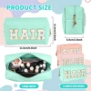 Chenille Letter Cosmetic Bag PU Leather Waterproof Pouch Cute Zipper Organizer, Skin, Hair and Face.-zmt 3