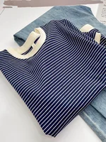 2025 New Women's Loose Fit Casual Stripe ort Sve T-irt Korean Sle Commute Faion Chic Cotton Polyester Blend - Image 3