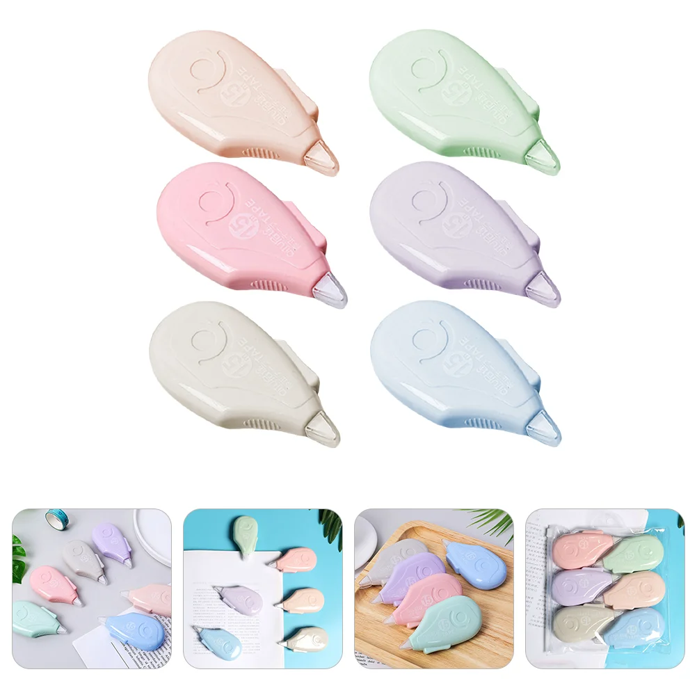 

6 Pcs Correction Tape Tippex Corrector White Out Roller Colored Stationery