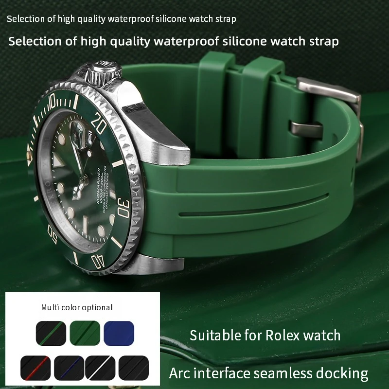 Inexpensive Luxury Rubber 21 mm Wristwatch Band DG2022A-PA-WH_K0020234