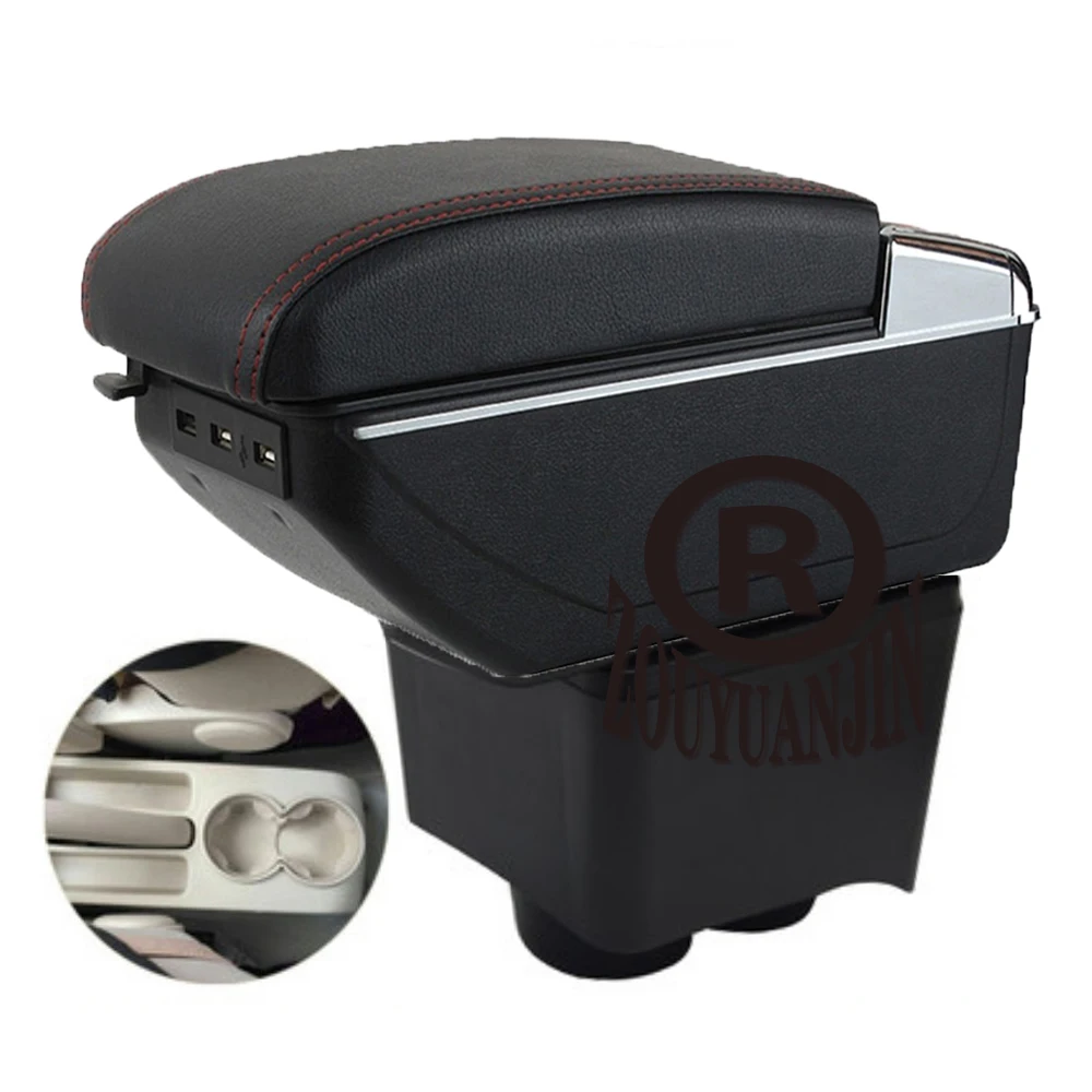 

For Volkswagen Old Polo Armrest Box Central Content Interior Elbow Arm Rest Storage Car-styling with USB Cup Holder