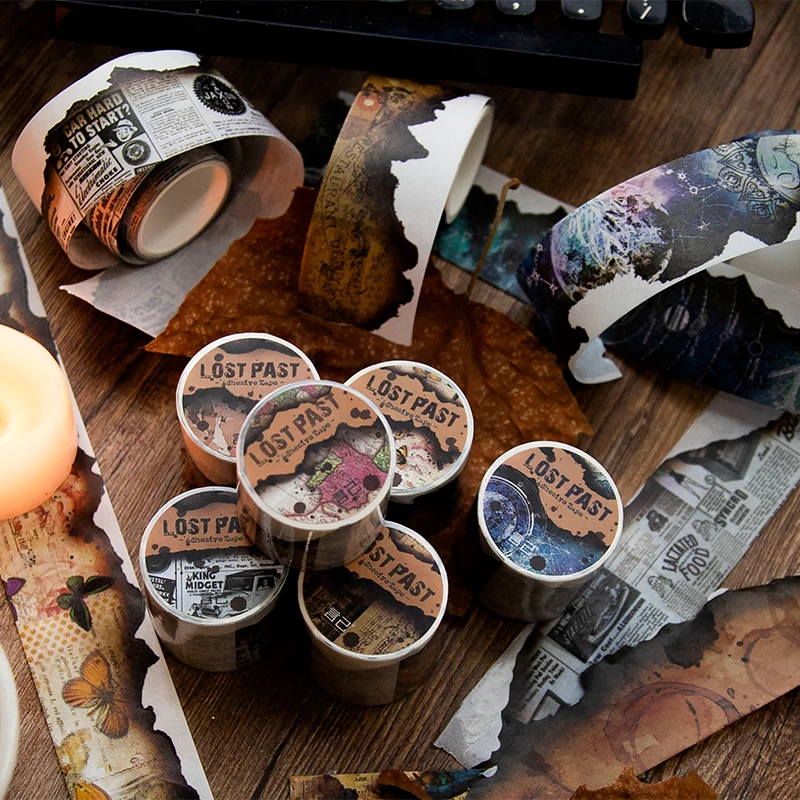 Yoofun 3.5x200cm Original Burning Masking Tape Vintage Burned Border Washi Tape for Journal Scrapbooking Letter Card Frame DIY 2